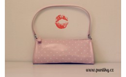 Kosmetická taška růžová s bílými puntíky