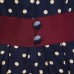 Šaty Lindy Bop tmavě modré bílý puntík s červeným páskem
