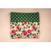 Nahřívací polštářek zelený s puntíkem a růžemi